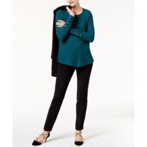 ALFANI Ribbed Snap-Detail Sweater